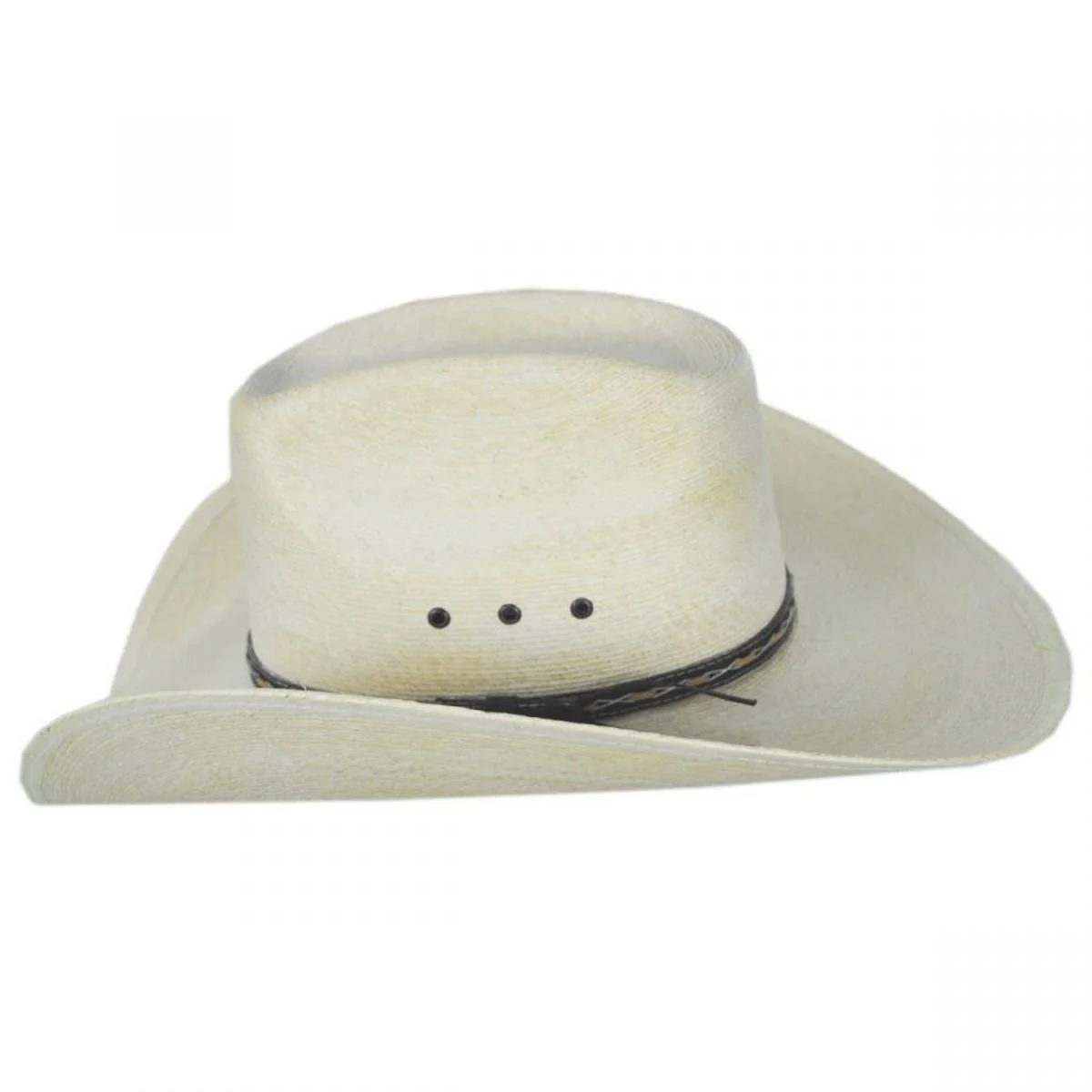 Square Palm Leaf Straw Western Hat - Image 3