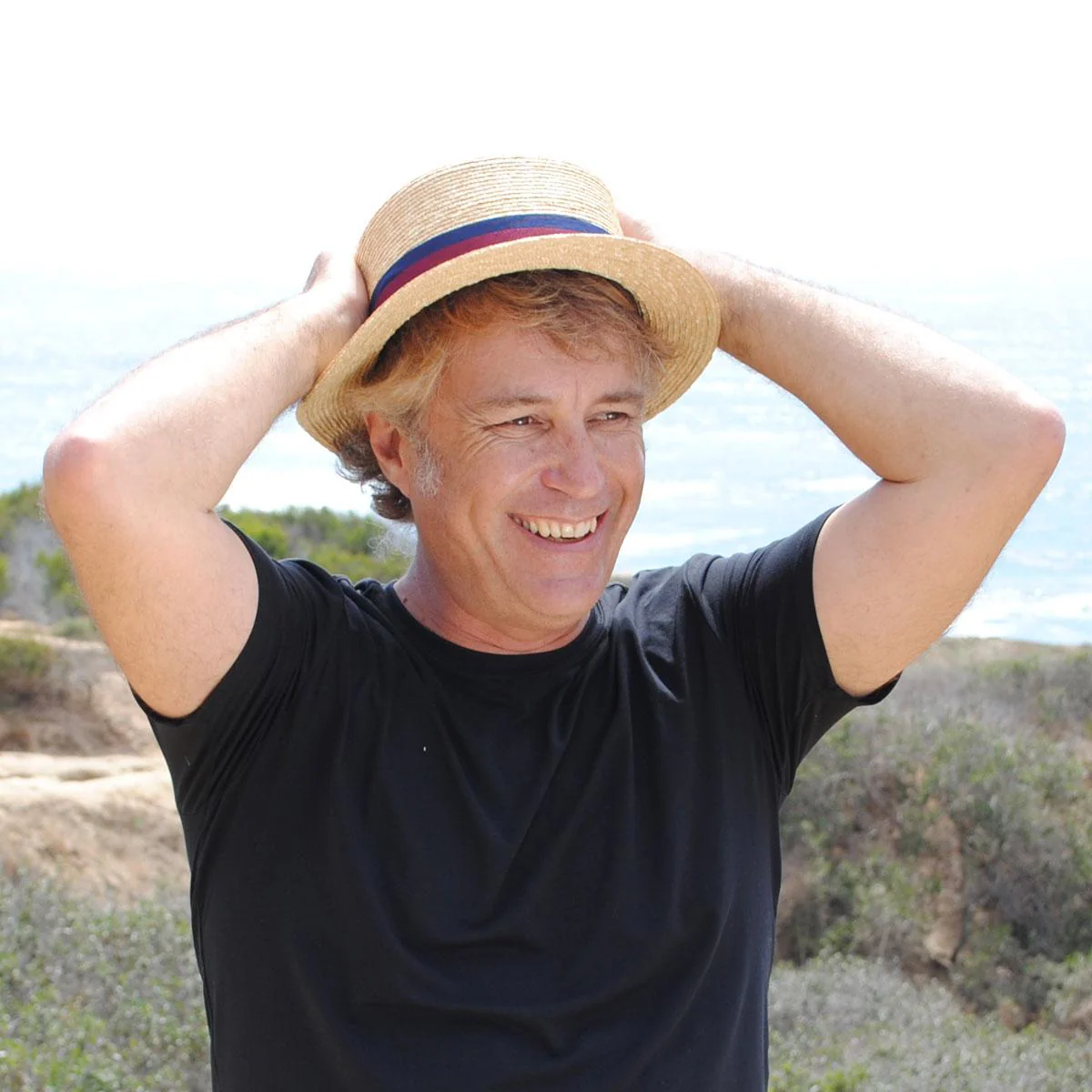 Striped Band Wheat Straw Skimmer Hat - Image 9