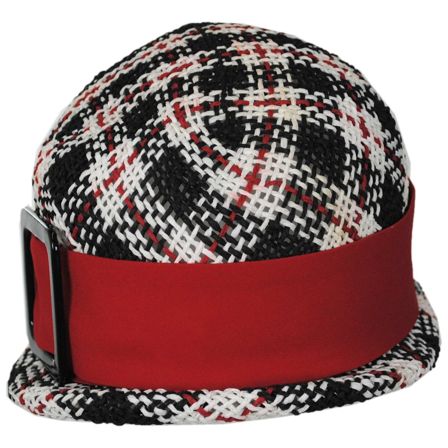 Tartan Toyo Straw Cloche Hat - Image 2