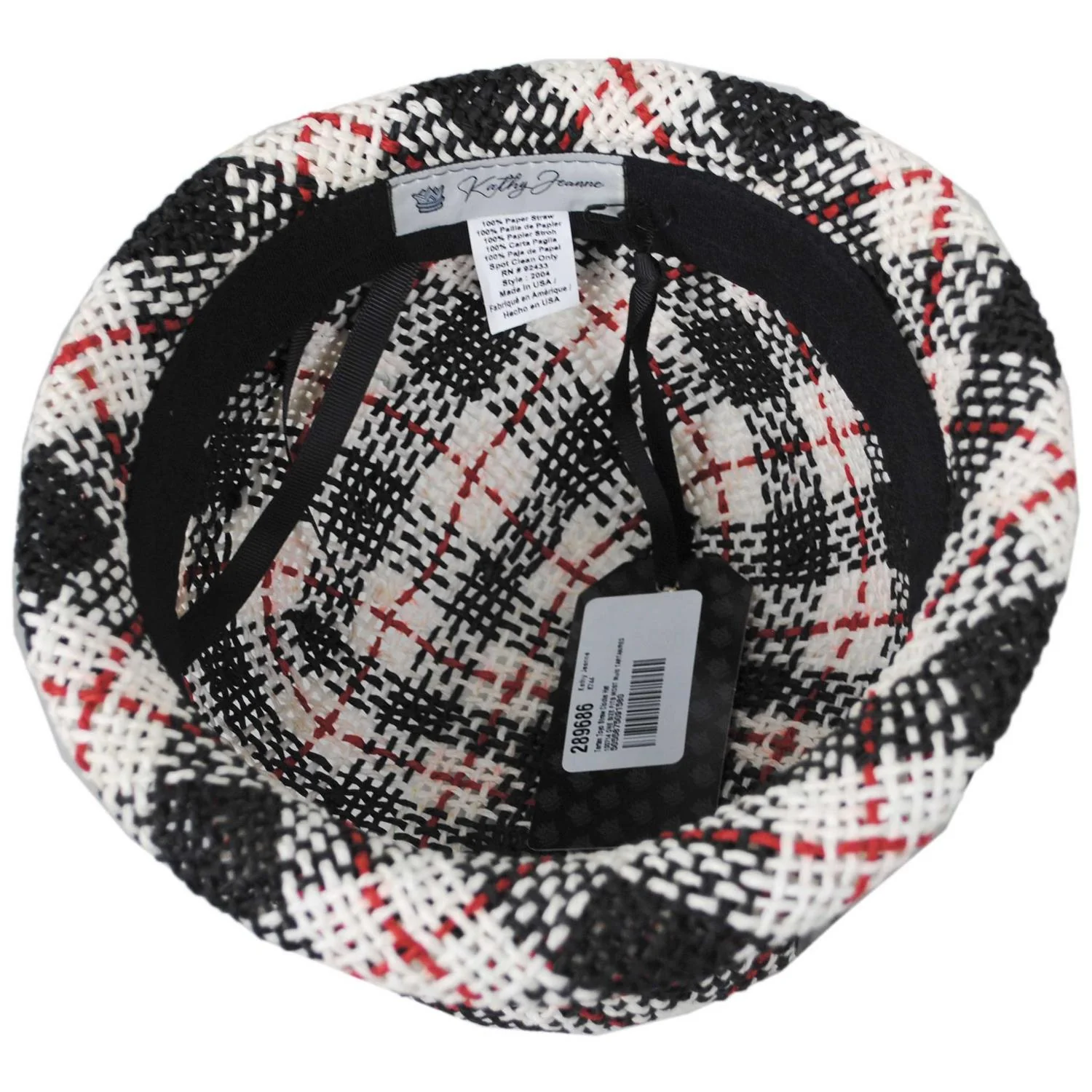 Tartan Toyo Straw Cloche Hat - Image 4