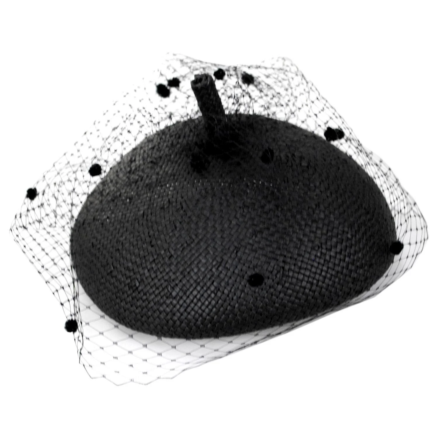 Toyo Straw Beret with Veil - Image 5