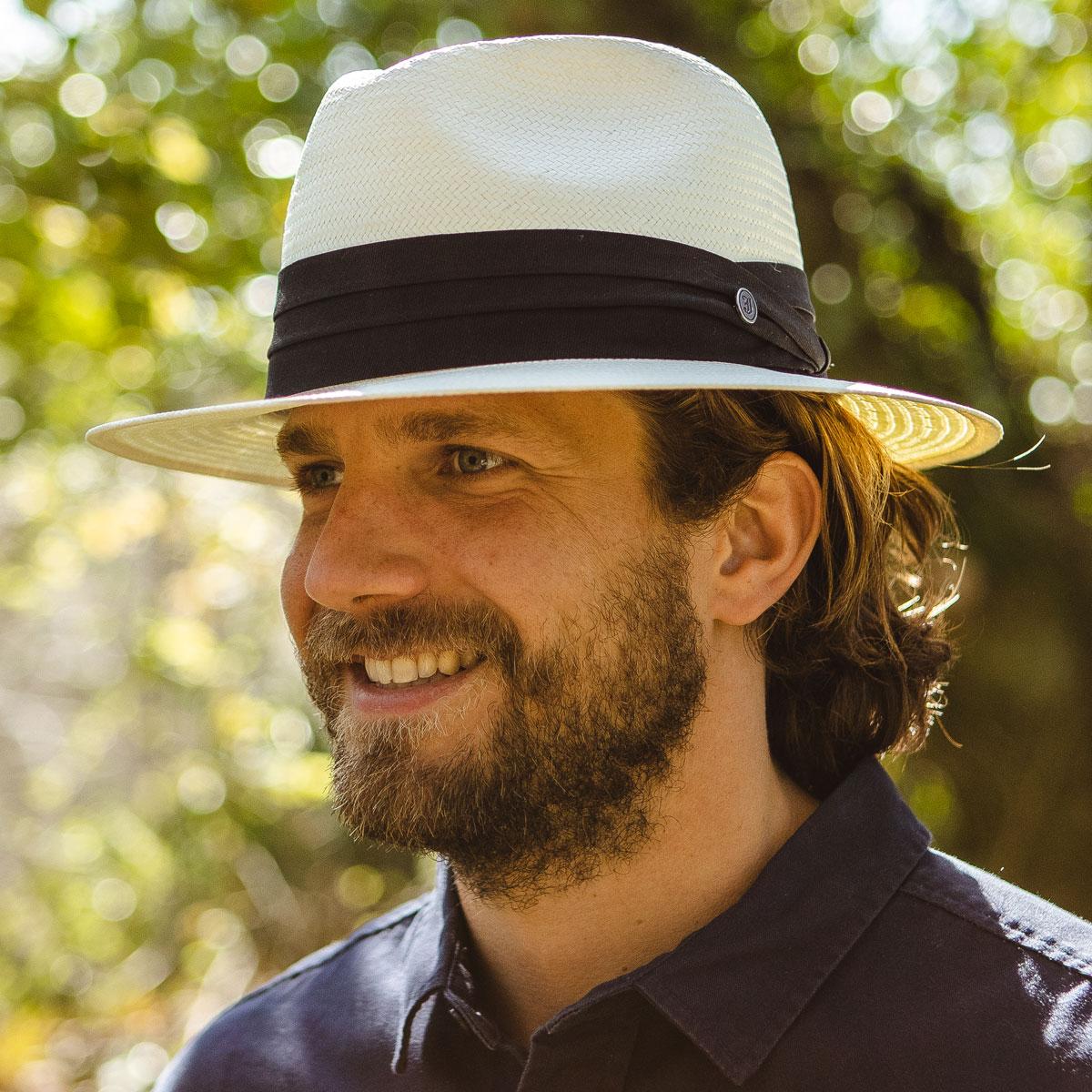 Toyo Straw Safari Fedora Hat - Black Band - Image 2
