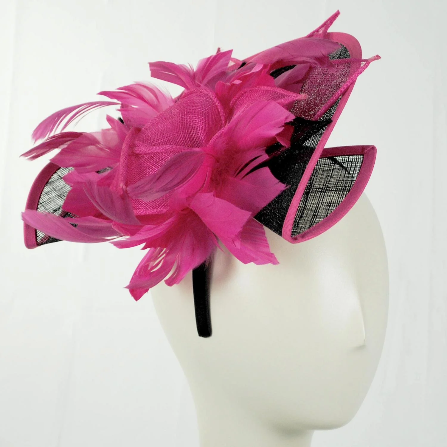 Two Tone Folded Sinamay Straw Fascinator Hat - Image 10