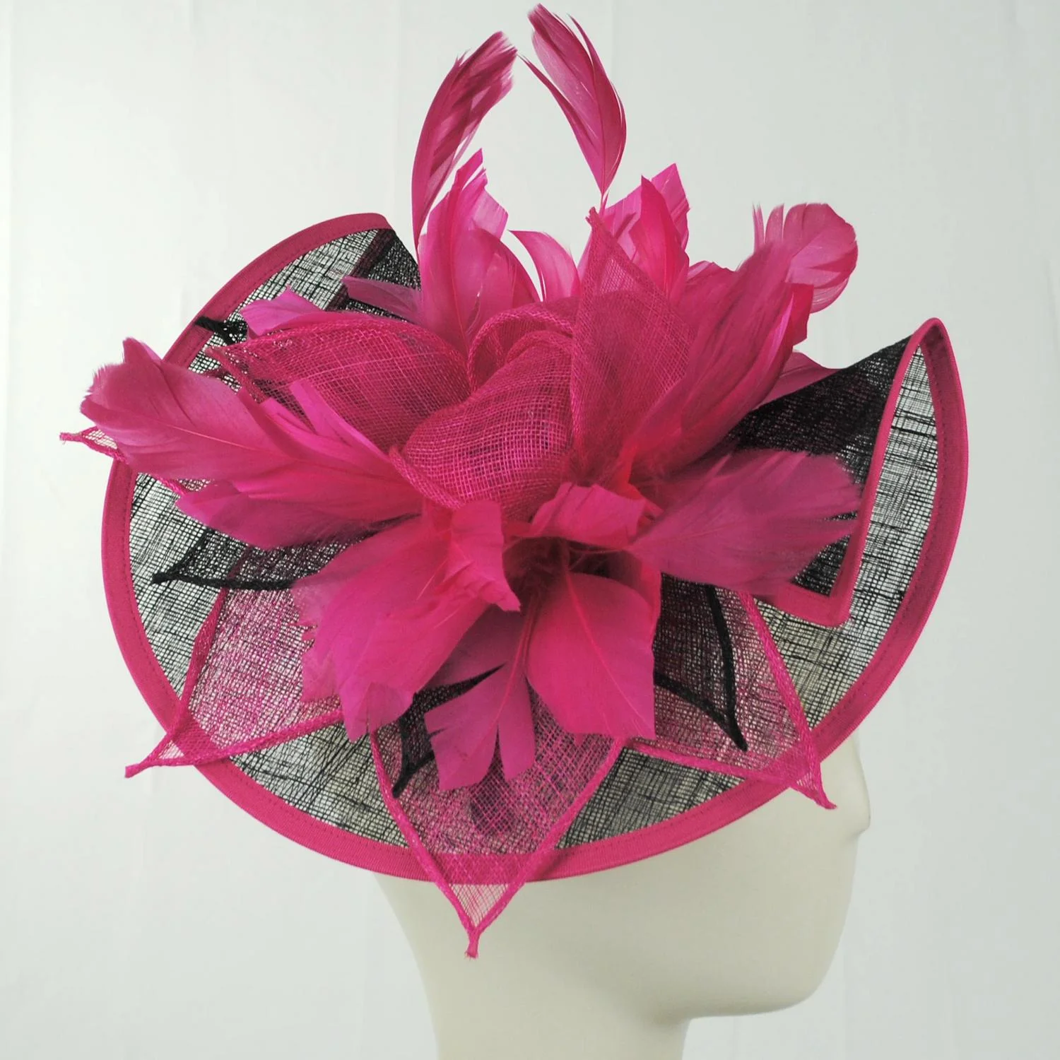 Two Tone Folded Sinamay Straw Fascinator Hat - Image 11