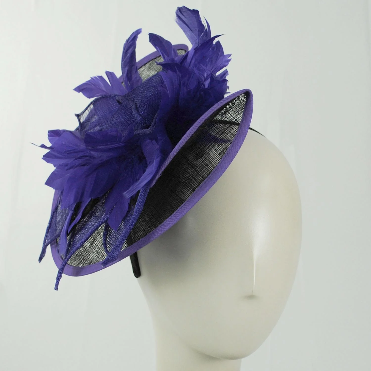 Two Tone Folded Sinamay Straw Fascinator Hat - Image 14