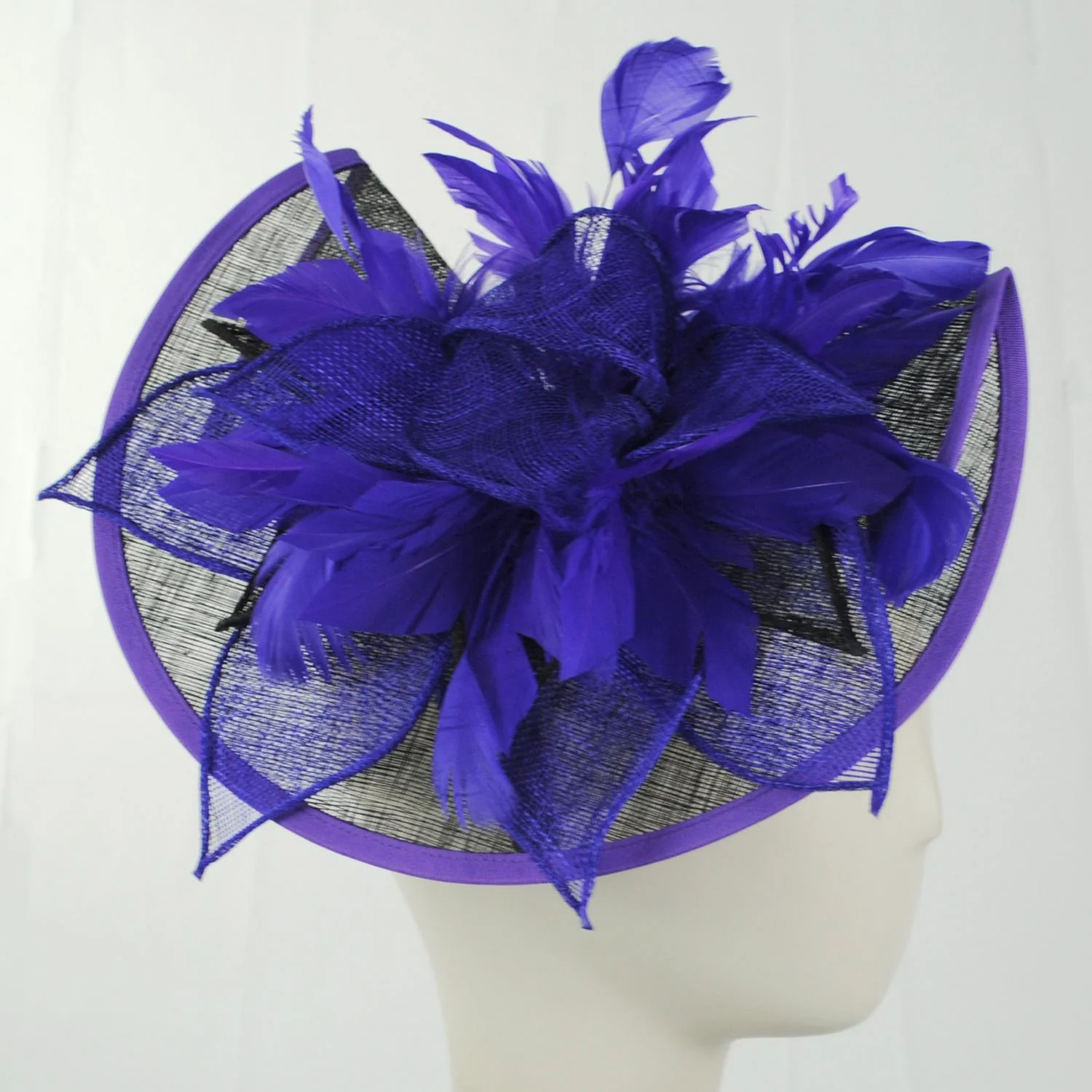 Two Tone Folded Sinamay Straw Fascinator Hat - Image 15