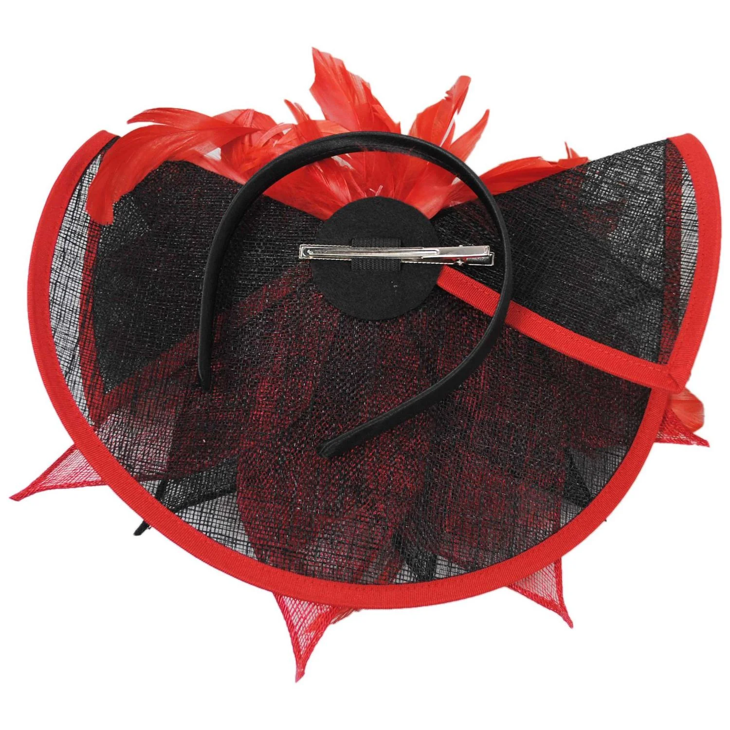 Two Tone Folded Sinamay Straw Fascinator Hat - Image 4