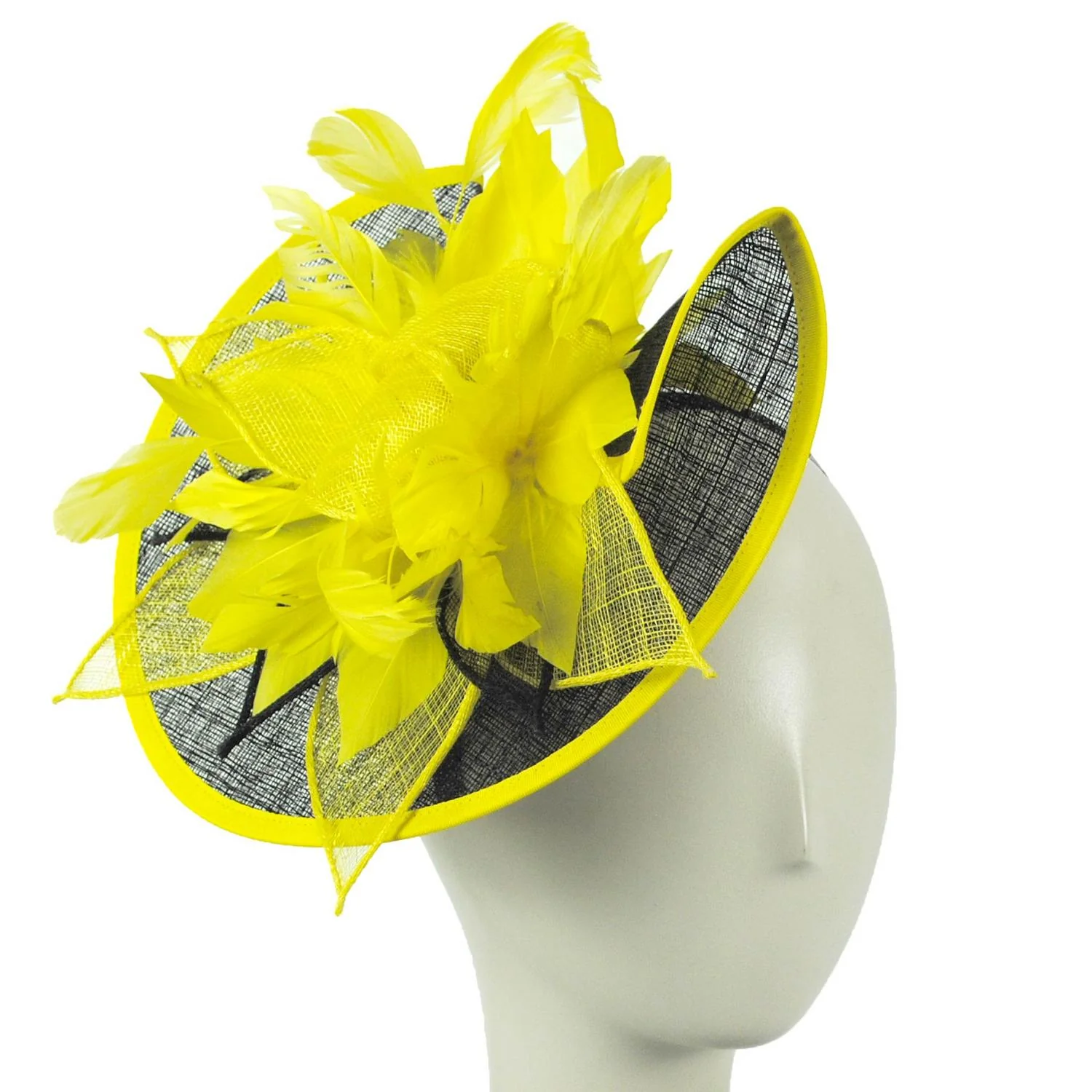 Two Tone Folded Sinamay Straw Fascinator Hat - Image 6
