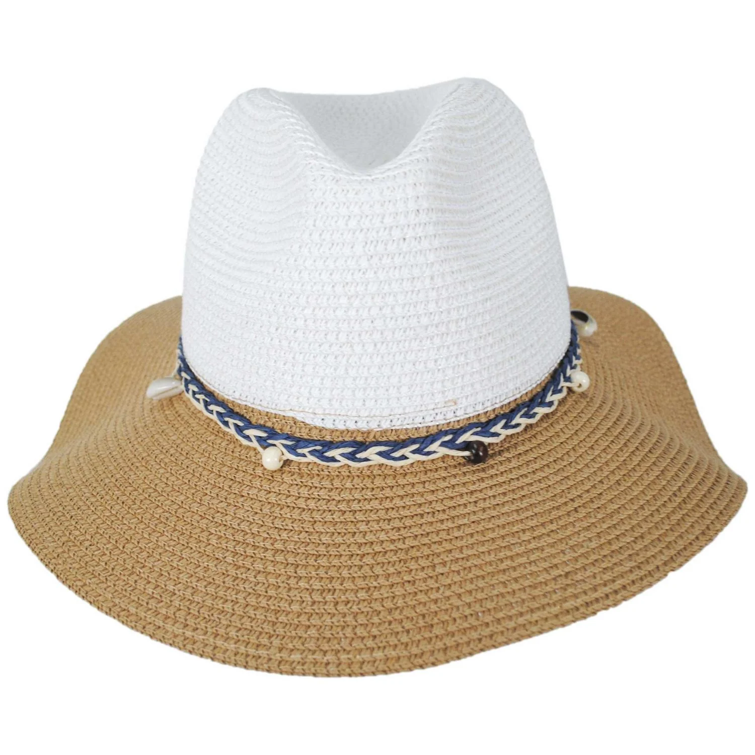 Two Tone Toyo Straw Fedora Hat - Image 10