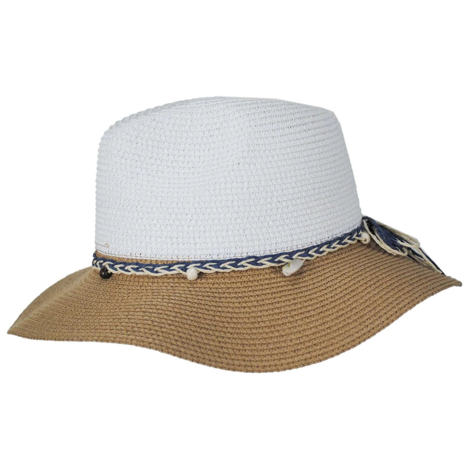 Two Tone Toyo Straw Fedora Hat - Image 11