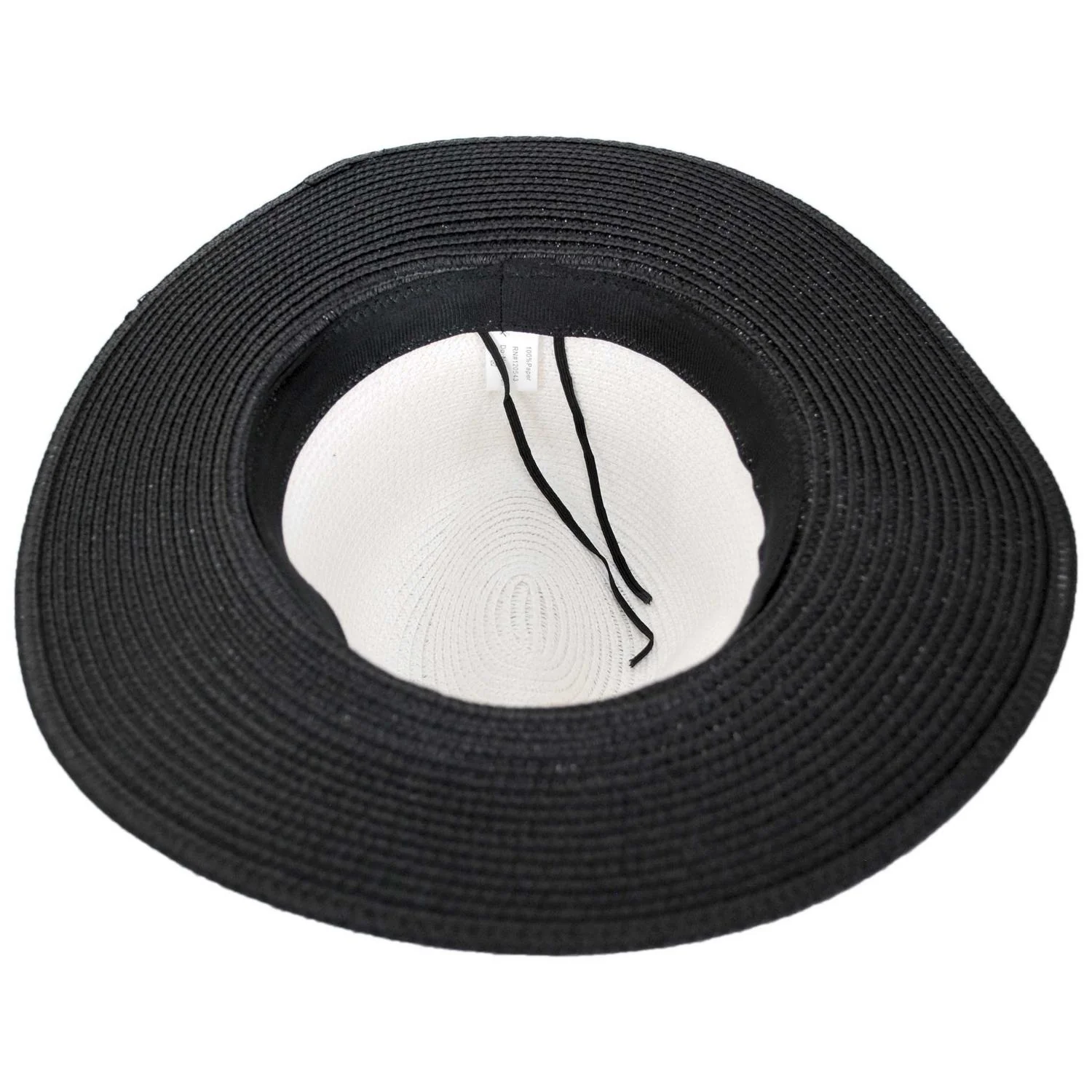 Two Tone Toyo Straw Fedora Hat - Image 4
