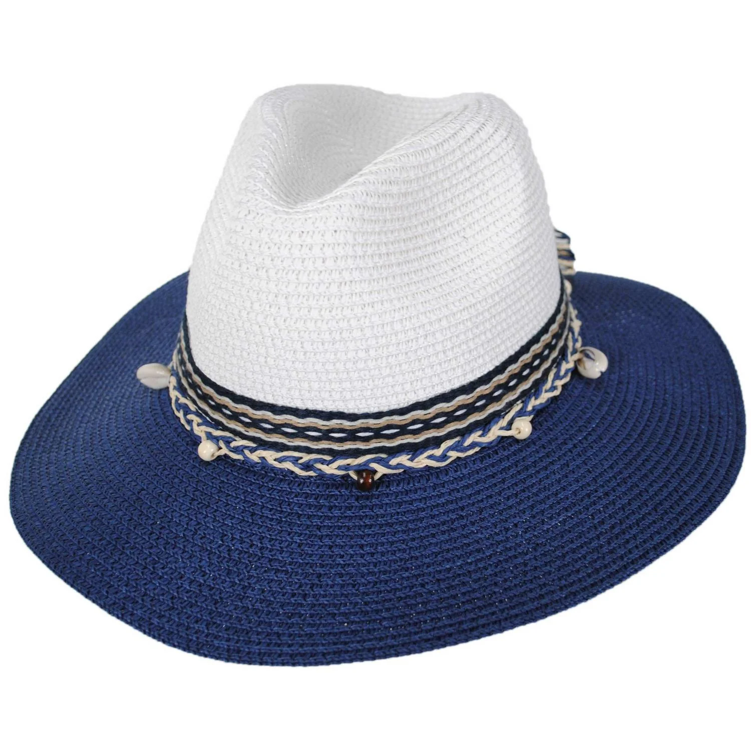 Two Tone Toyo Straw Fedora Hat - Image 5