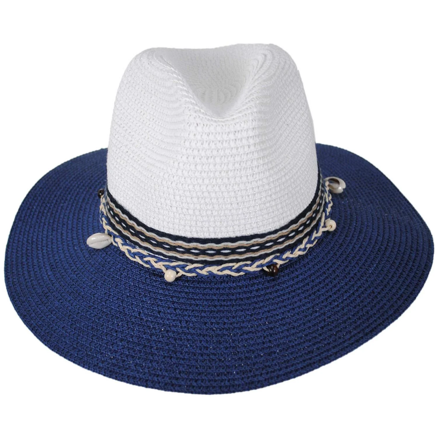 Two Tone Toyo Straw Fedora Hat - Image 6