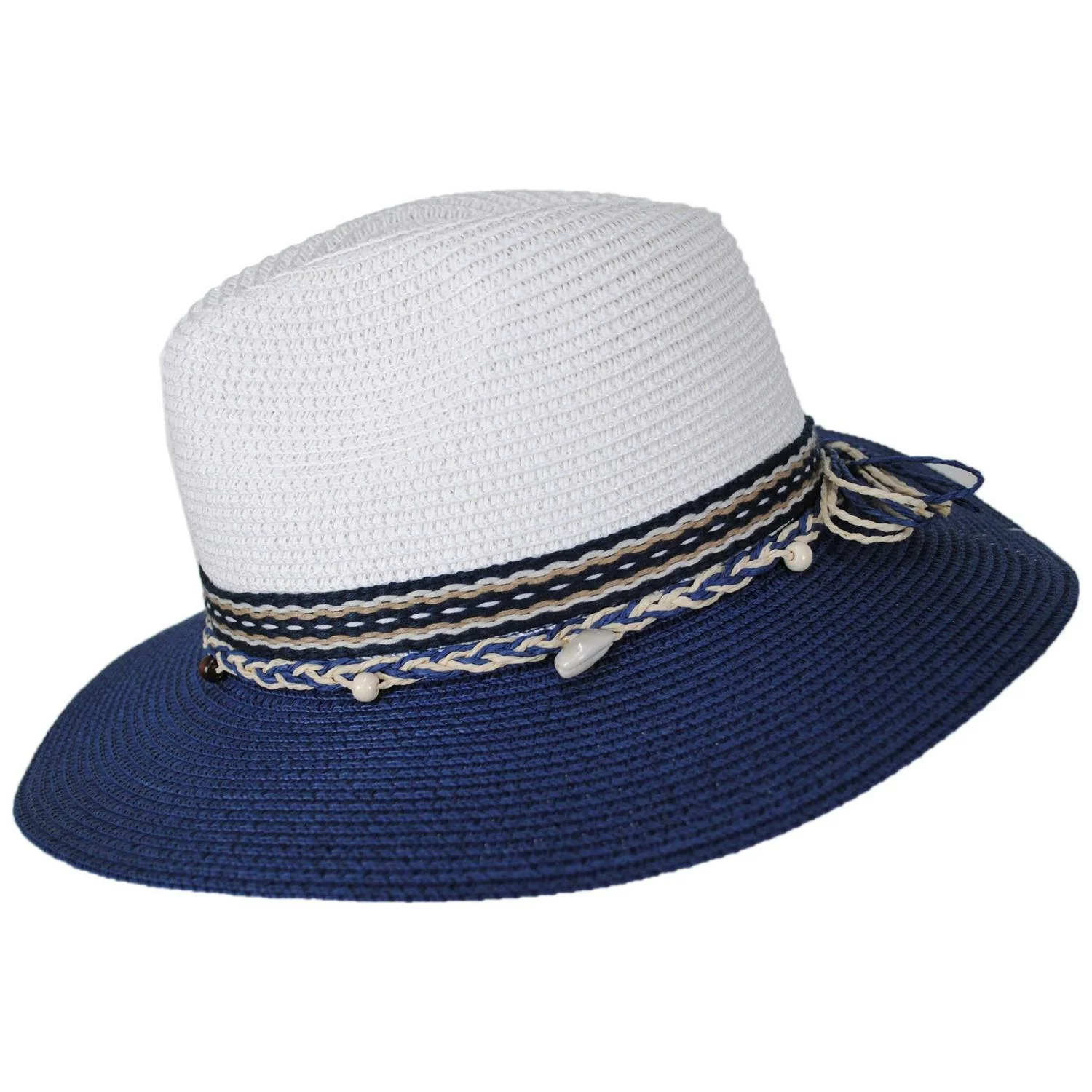 Two Tone Toyo Straw Fedora Hat - Image 7
