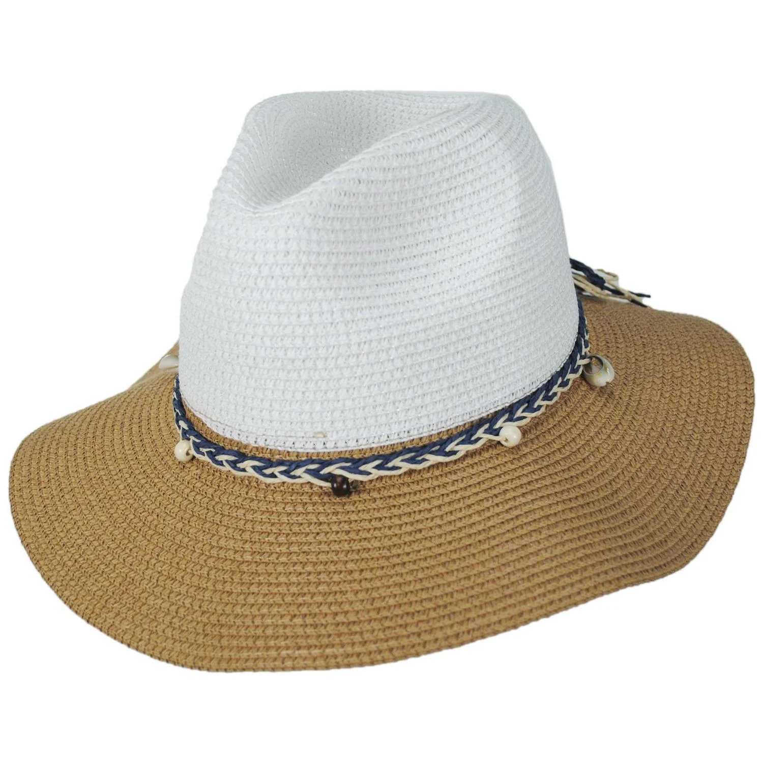 Two Tone Toyo Straw Fedora Hat - Image 9