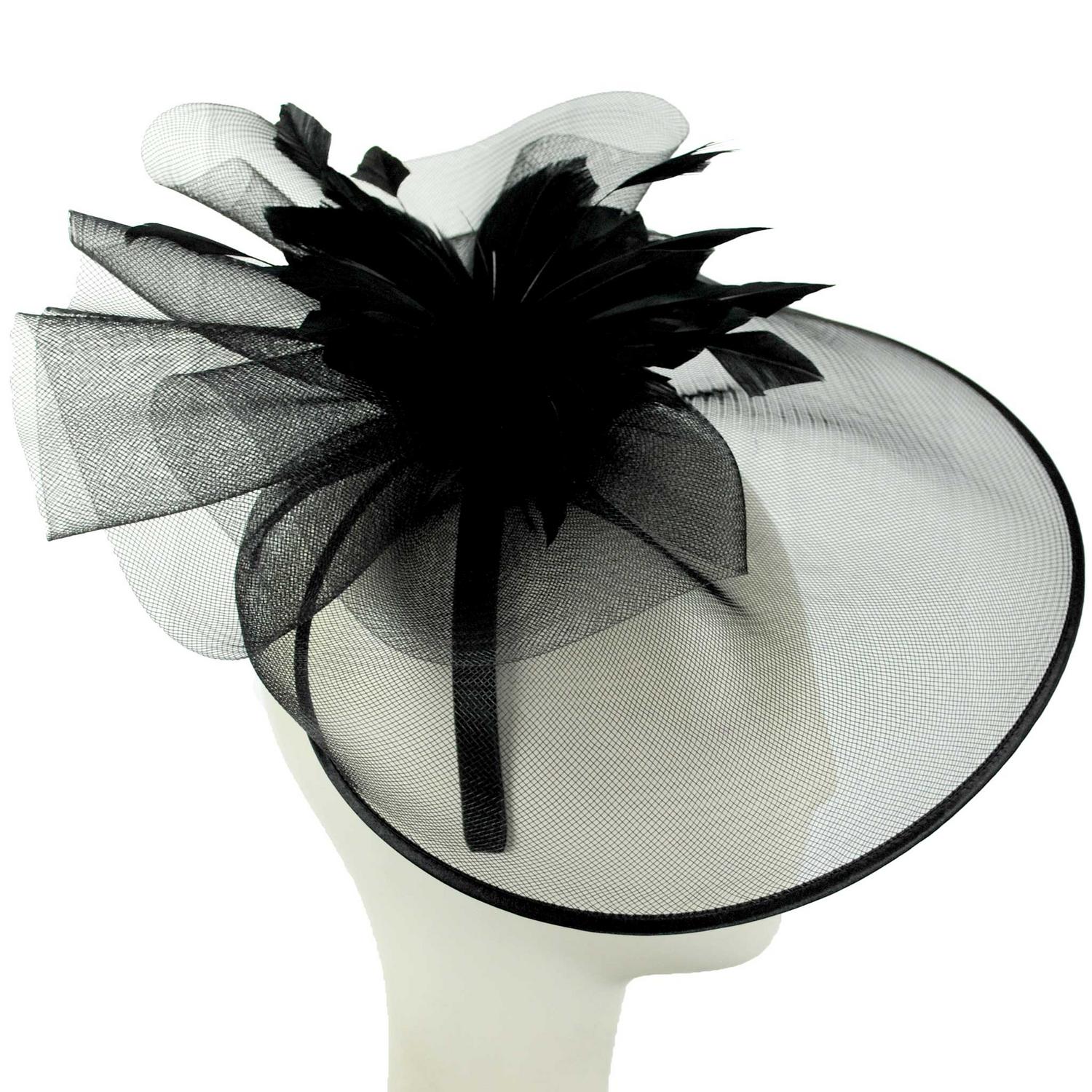 Veiled Floral and Feather Mesh Fascinator Hat - Image 3