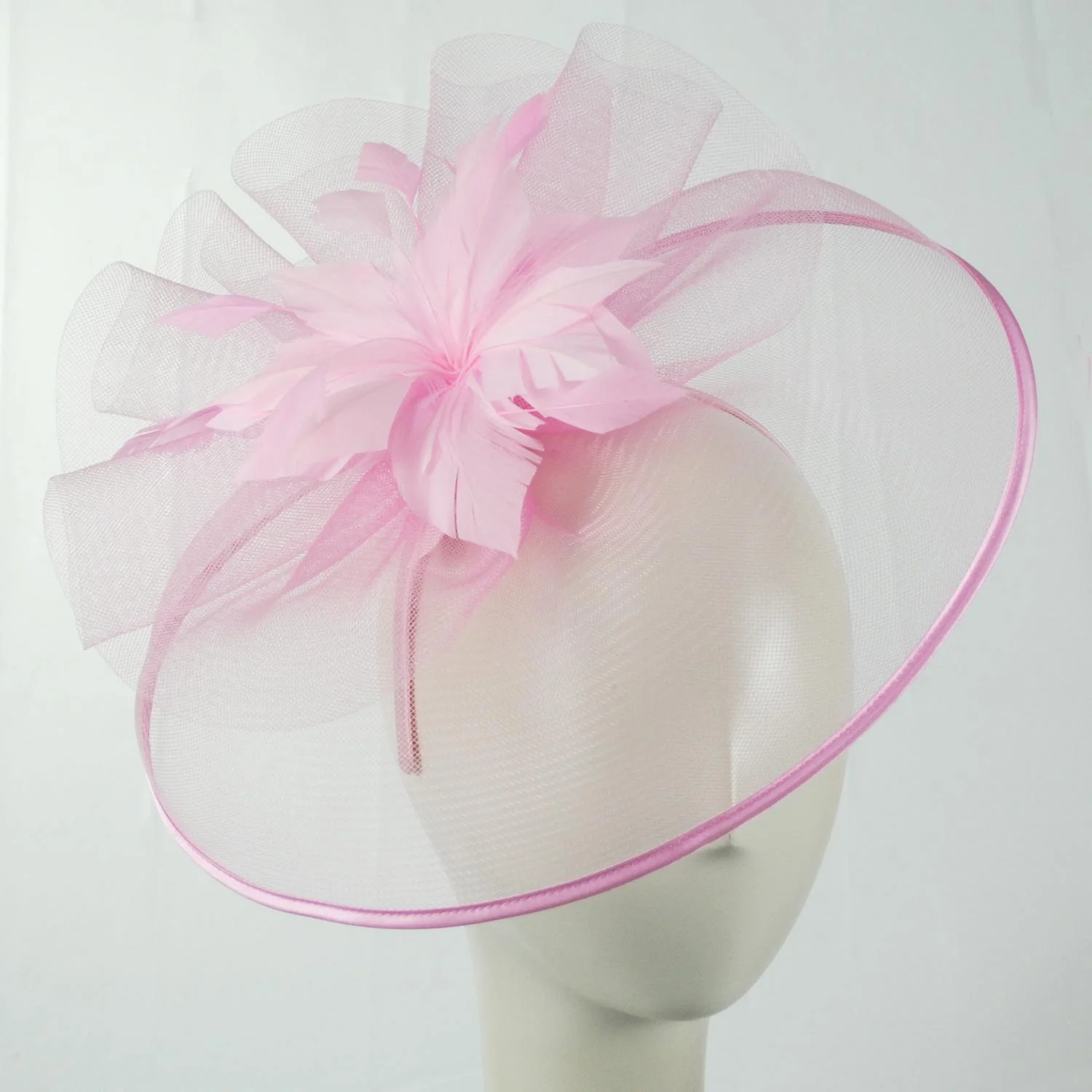 Veiled Floral and Feather Mesh Fascinator Hat - Image 6