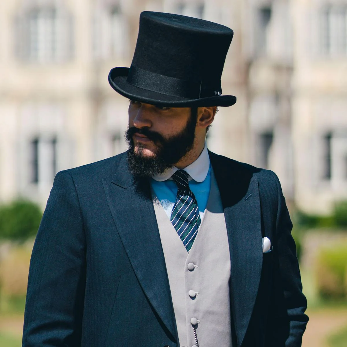 Victorian Wool Felt Top Hat - Black - Image 9