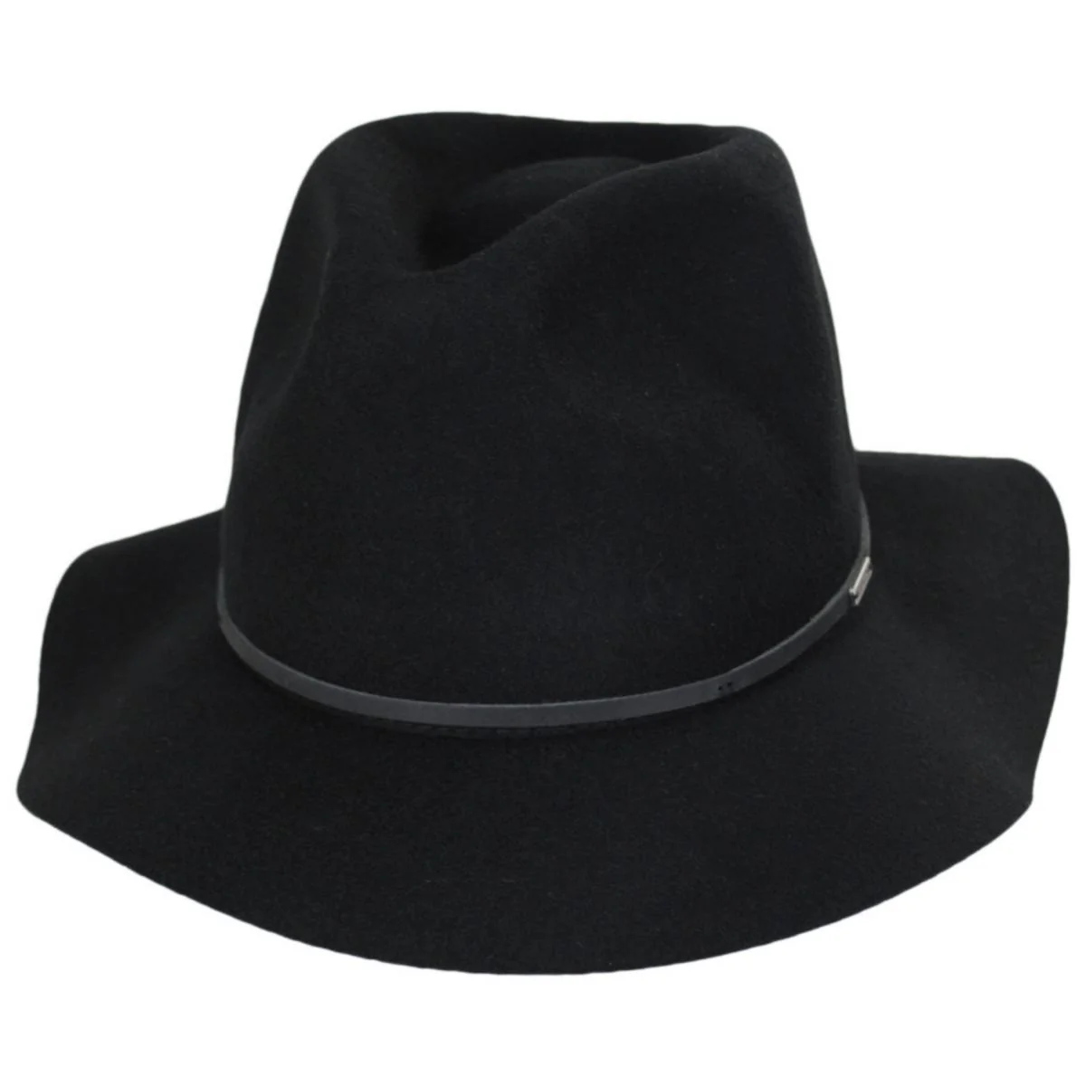 Wesley Packable Wool Felt Fedora Hat - Black/Black