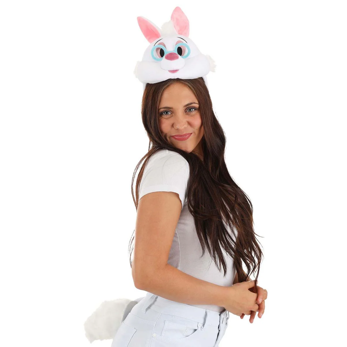 Alice in Wonderland White Rabbit Plush Headband and Tail Kit - Image 3