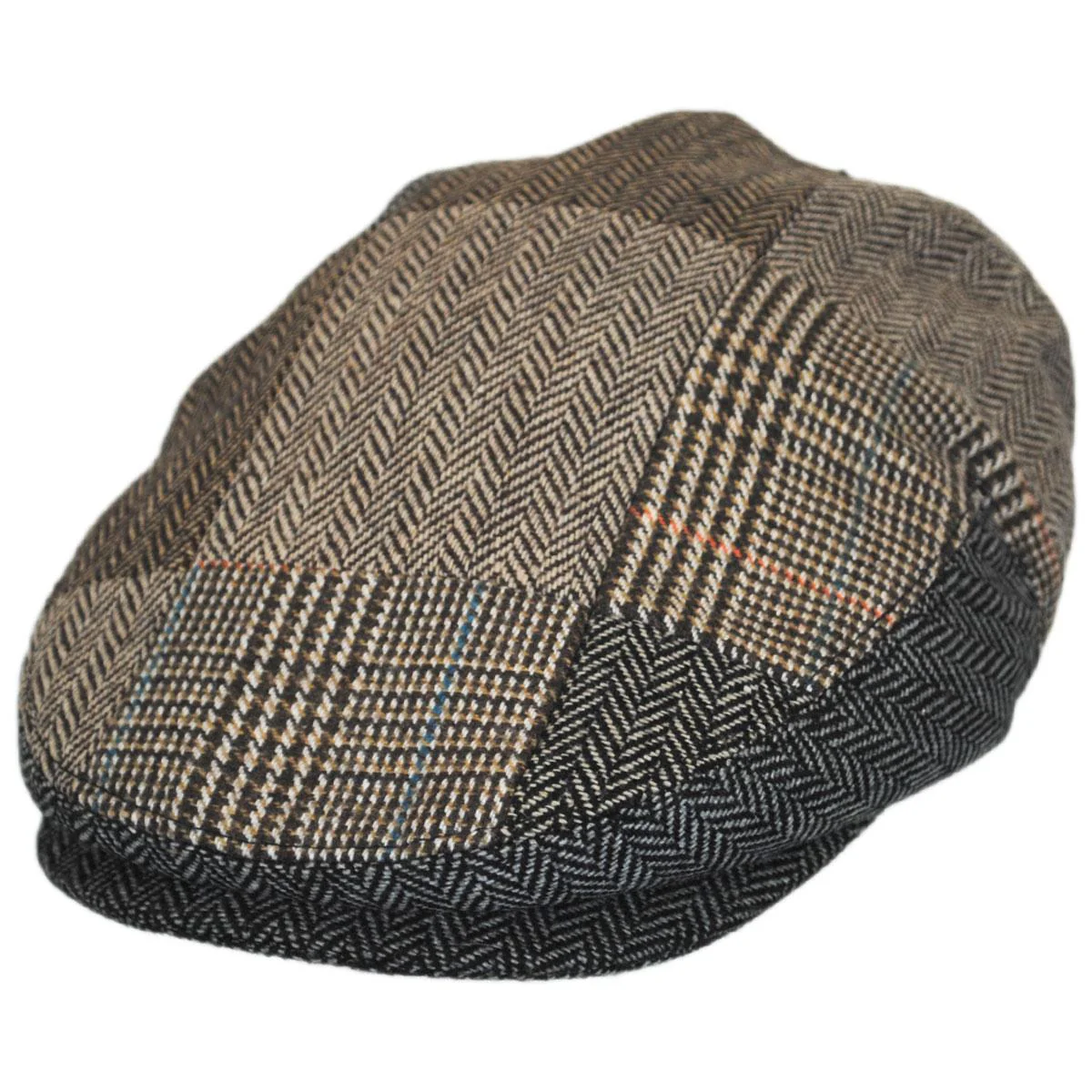 Wholesale Herringbone Patchwork Wool Blend Ivy Cap B2B Pre-Pack