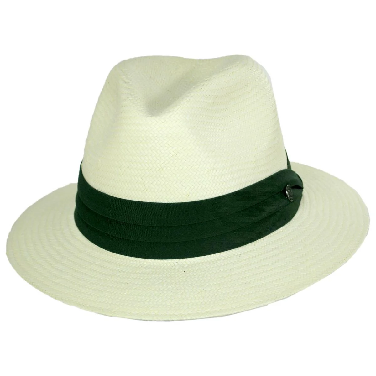 Wholesale Toyo Straw Safari Fedora Hat - Green Band B2B Pre-Pack