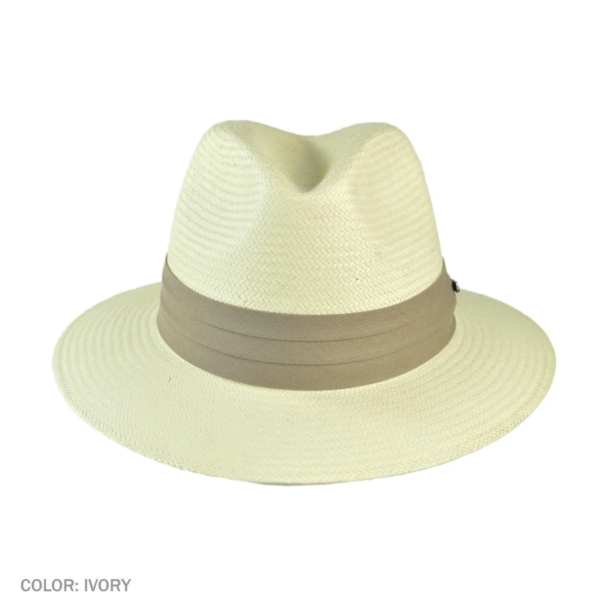 Wholesale Toyo Straw Safari Fedora Hat - Khaki Band B2B Pre-Pack - Image 2