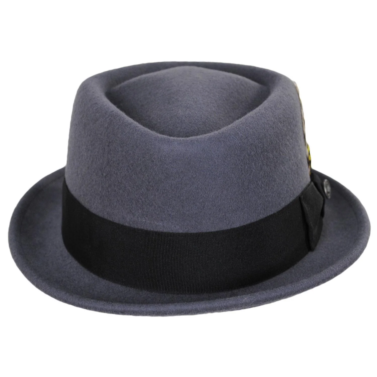 Wool Felt Diamond Crown Fedora Hat - Image 8