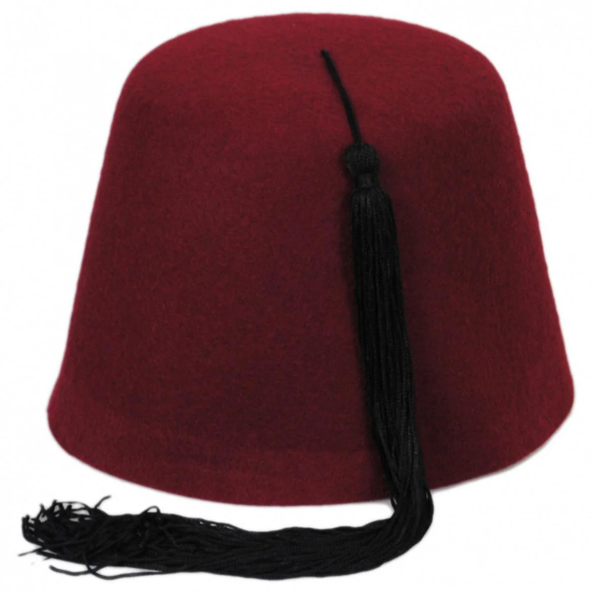 Maroon Wool Fez with Black Tassel