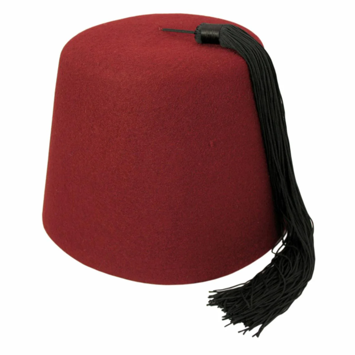 Maroon Wool Fez with Black Tassel - Image 4
