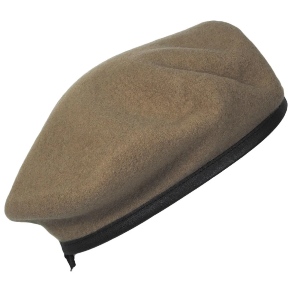 Wool Military Beret with Lambskin Band